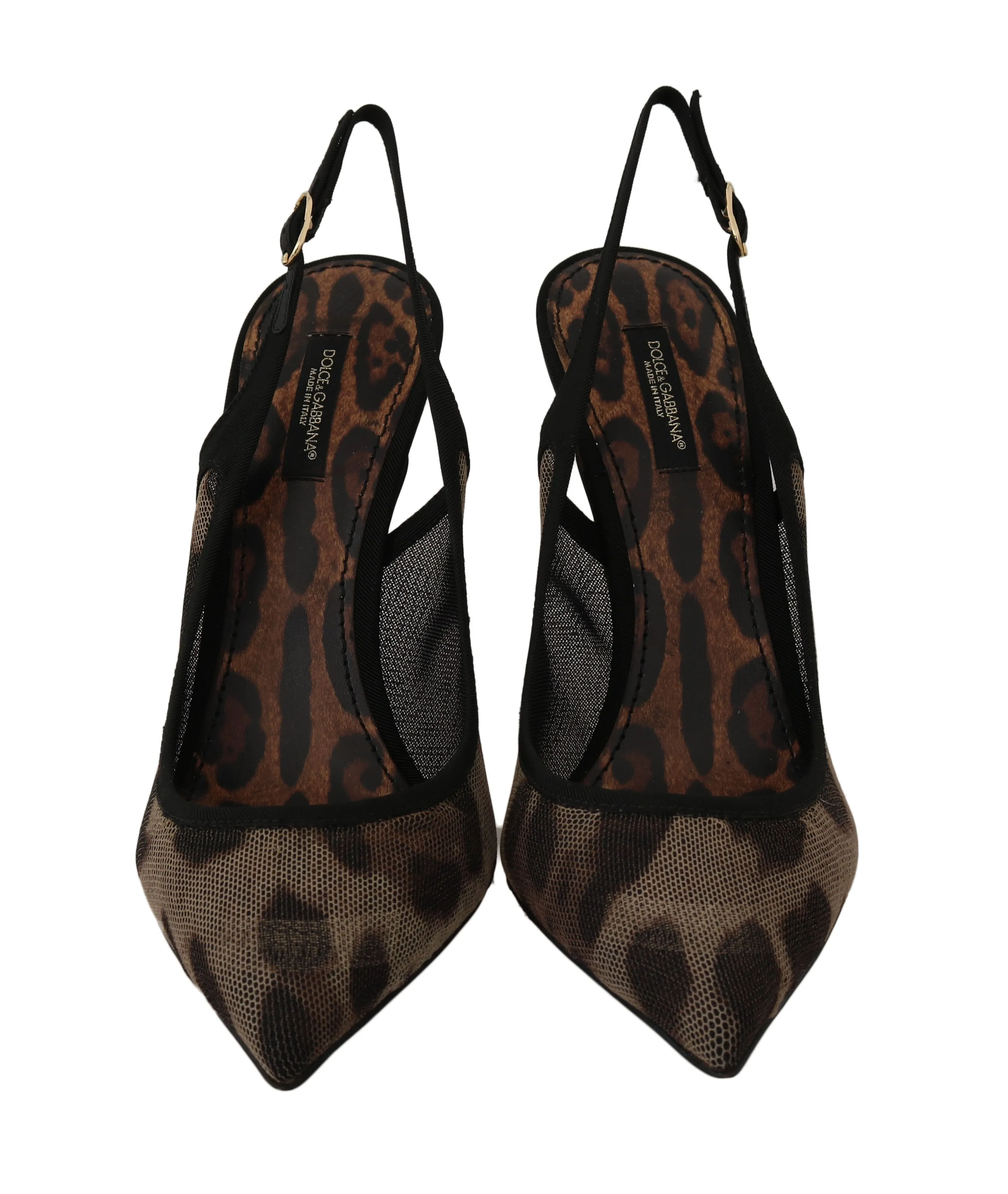 Brown Leopard Stretch Slingbacks