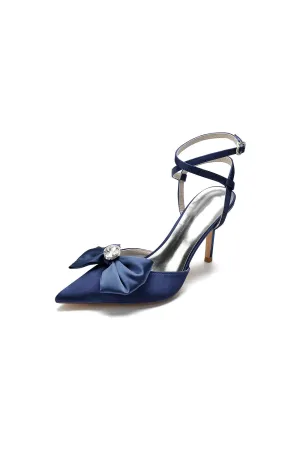 Buckle Strap Bow Pointed Toe High Heels