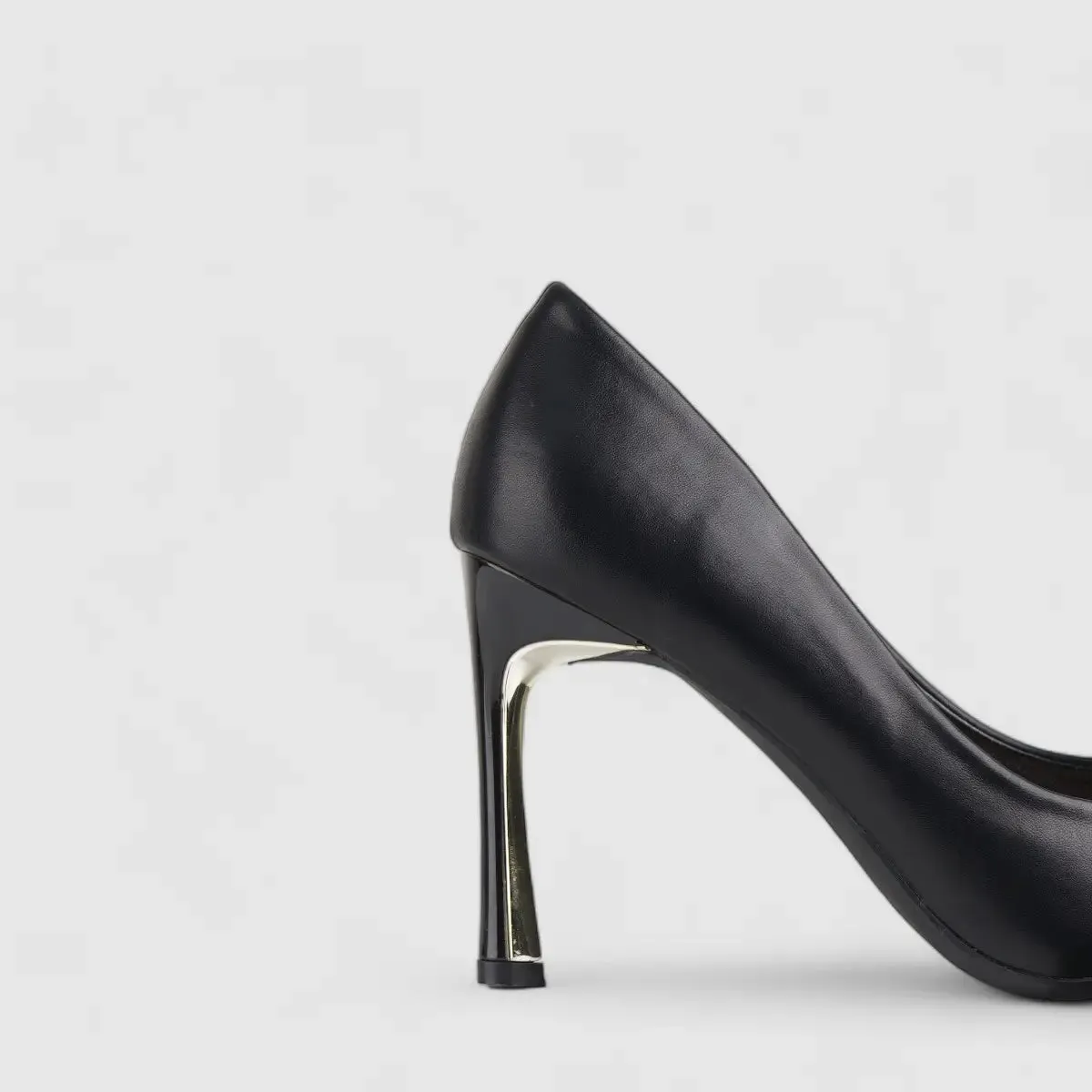 Bulbul Stiletto  Court Shoe Black LI006