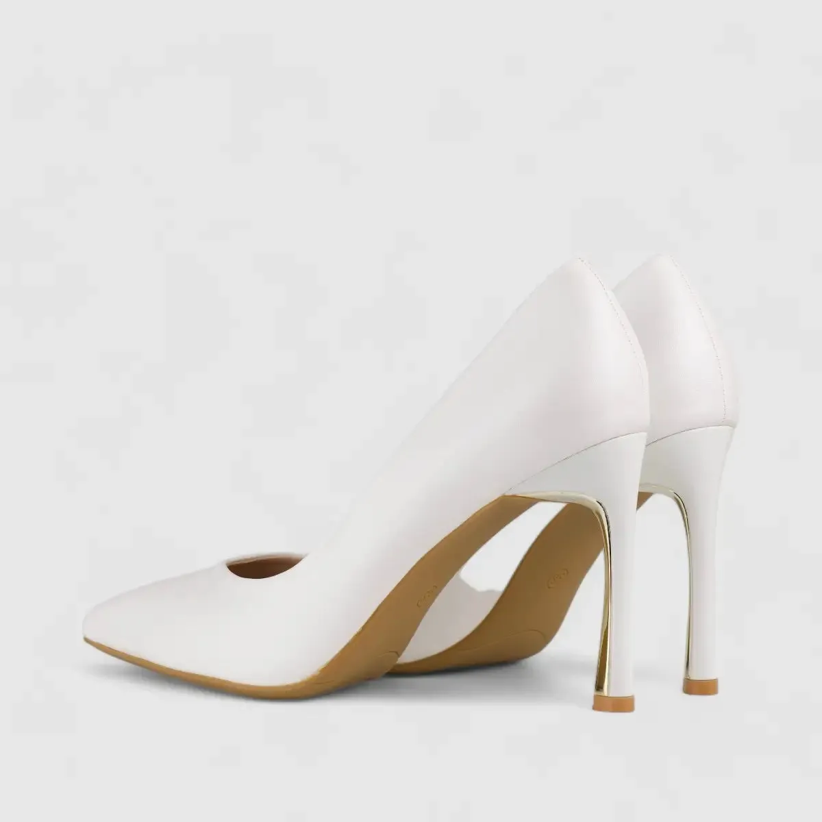 Bulbul Stiletto Court Shoe White LI006