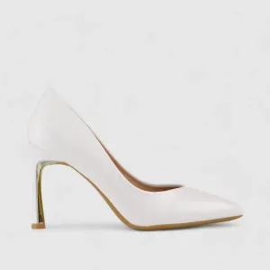 Bulbul Stiletto Court Shoe White LI006