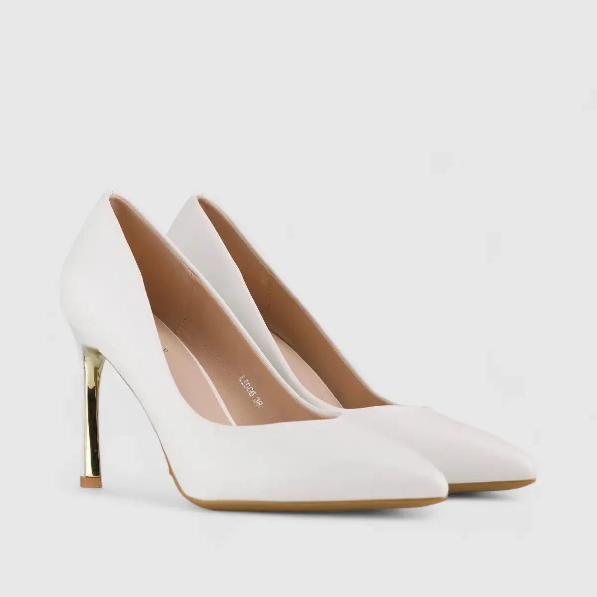 Bulbul Stiletto Court Shoe White LI006