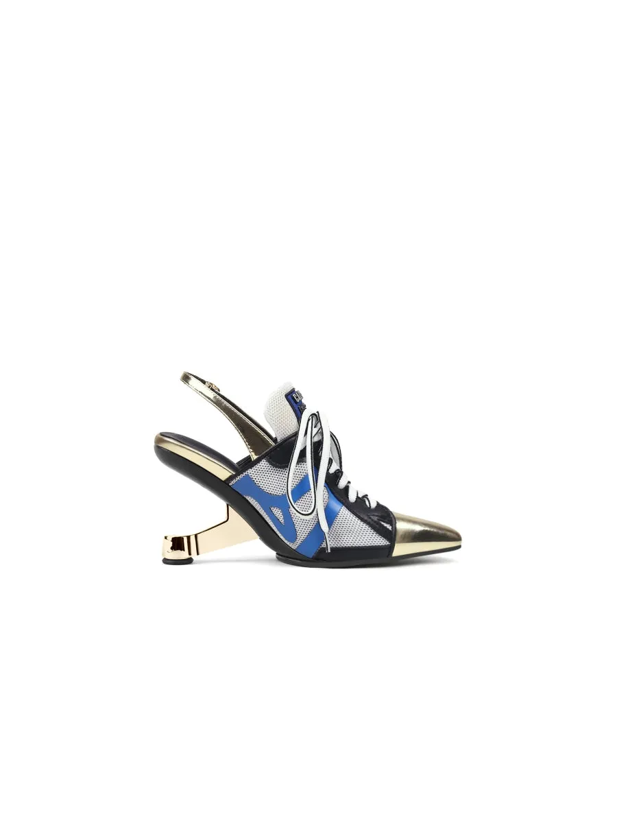 Calculated Tongue Gold Leather Slingback
