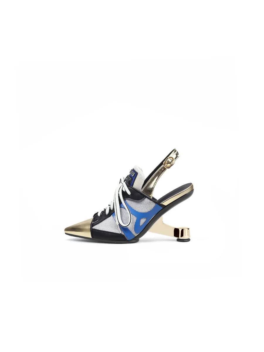 Calculated Tongue Gold Leather Slingback