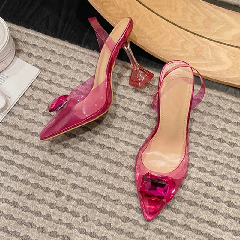 Candy Color PVC Transparent Shoes For Women Slingback Sandal
