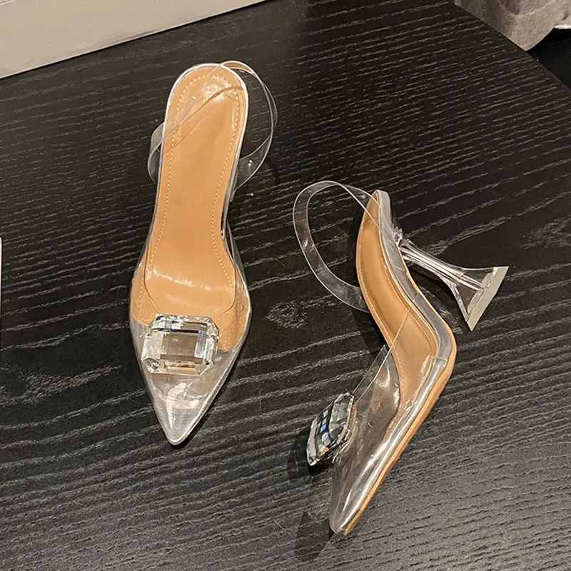 Candy Color PVC Transparent Shoes For Women Slingback Sandal