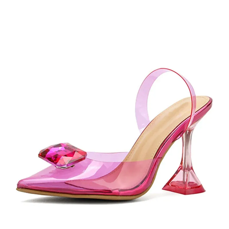 Candy Color PVC Transparent Shoes For Women Slingback Sandal