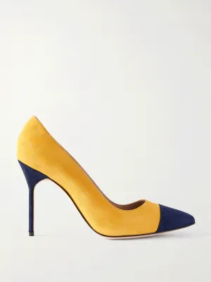 Capcour 105 two-tone suede point-toe pumps