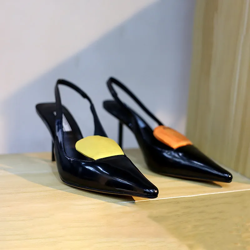 Cat Heel Strap Sexy Toe Cap Sandals Shallow Mouth