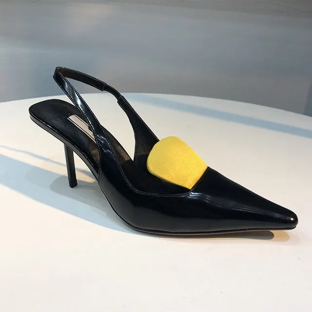 Cat Heel Strap Sexy Toe Cap Sandals Shallow Mouth
