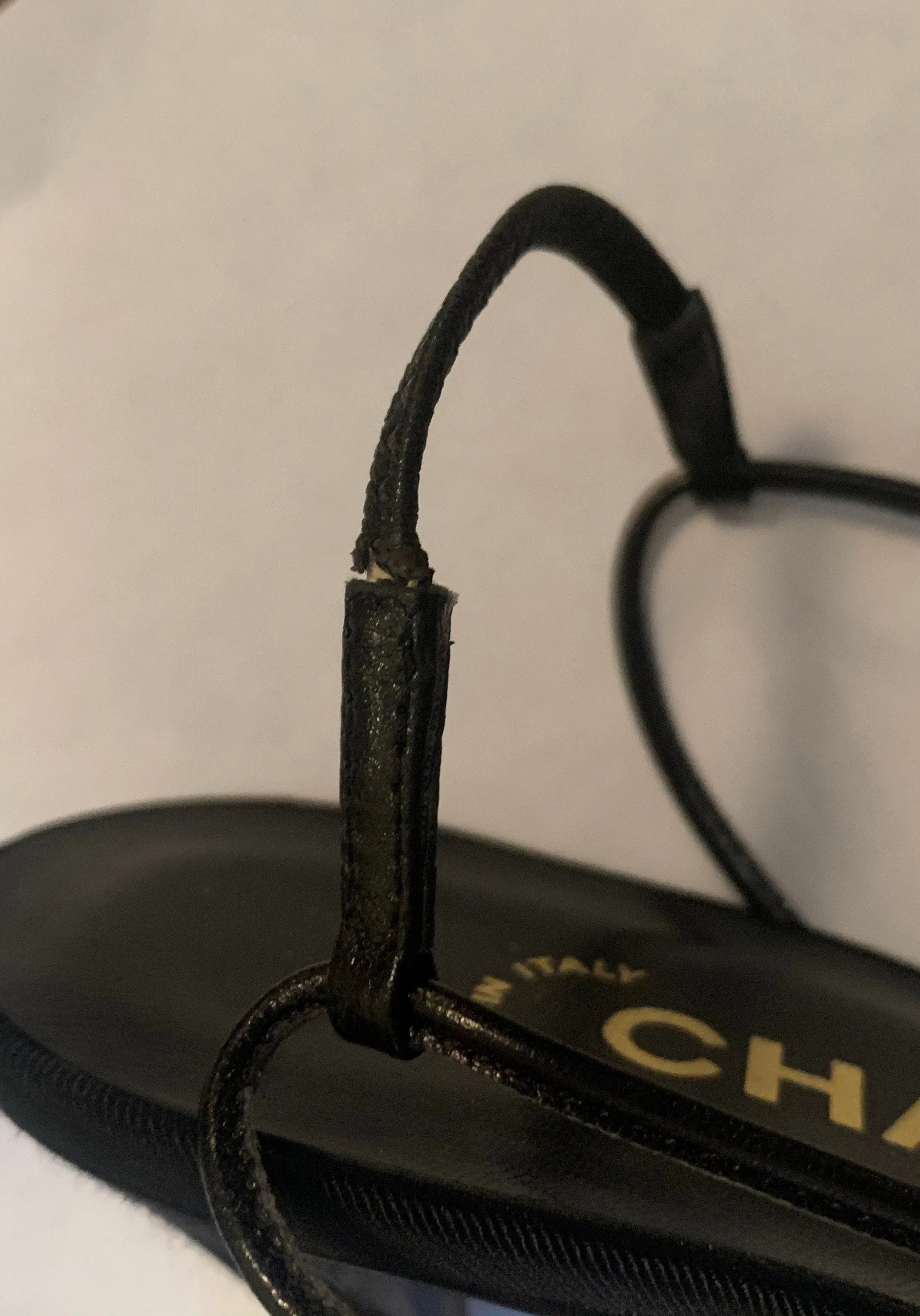Chanel Black Grosgain Slingbacks with CC Pearl Camellia sz 37.5