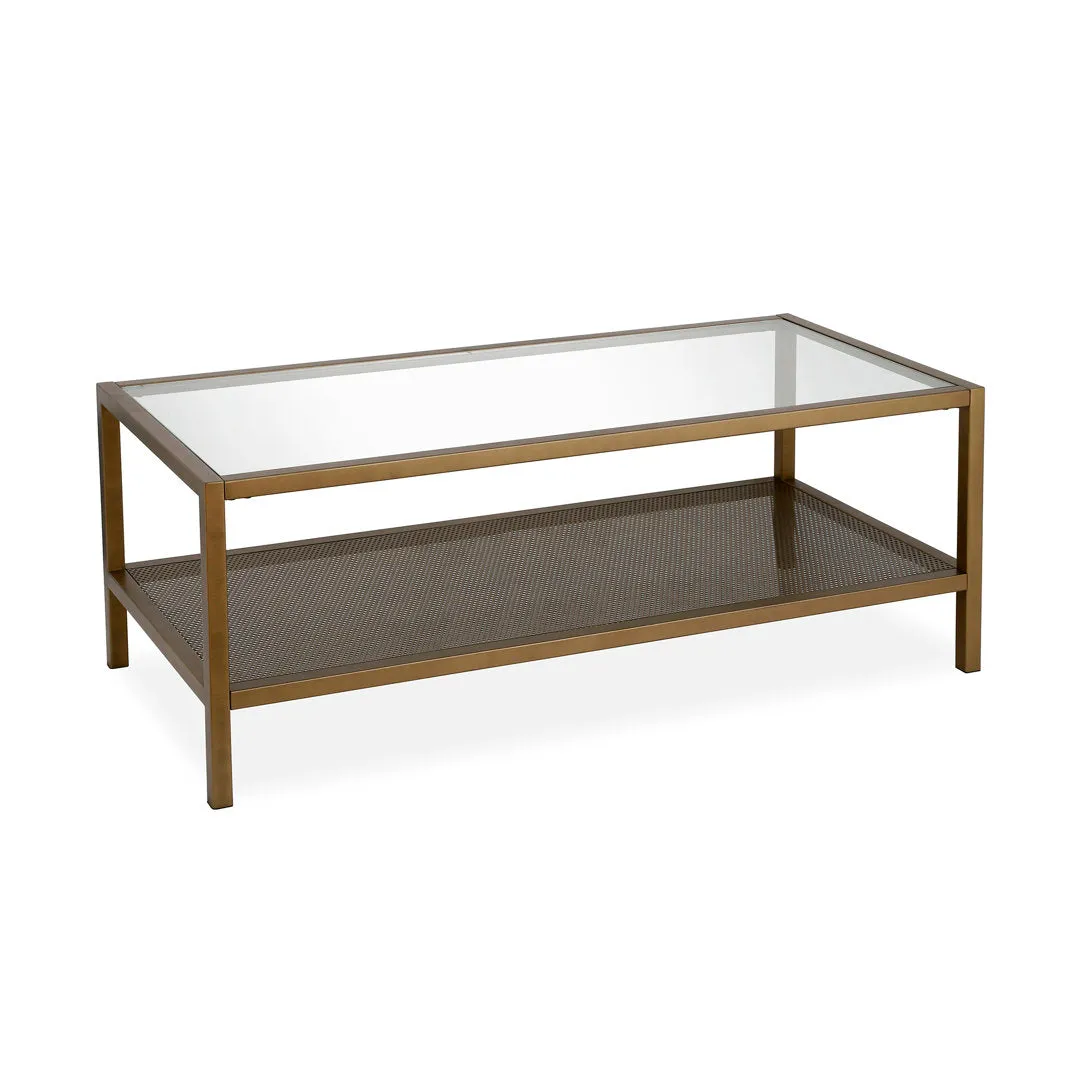 Chiang 4 Legs Coffee Table with Storage Zipcode Design™ Table Base Color: Gold Size: 17" H x 45" L x 20" W