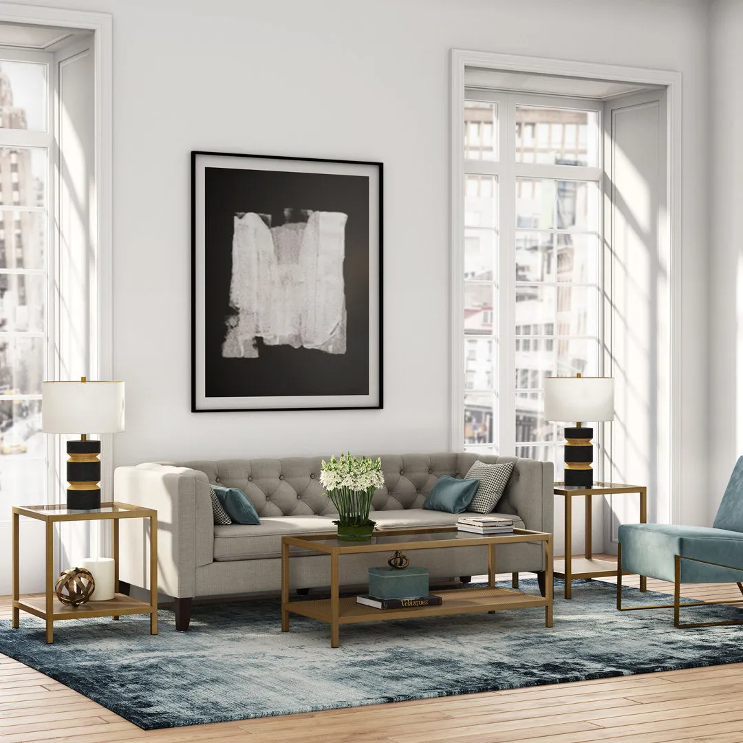 Chiang 4 Legs Coffee Table with Storage Zipcode Design™ Table Base Color: Gold Size: 17" H x 45" L x 20" W