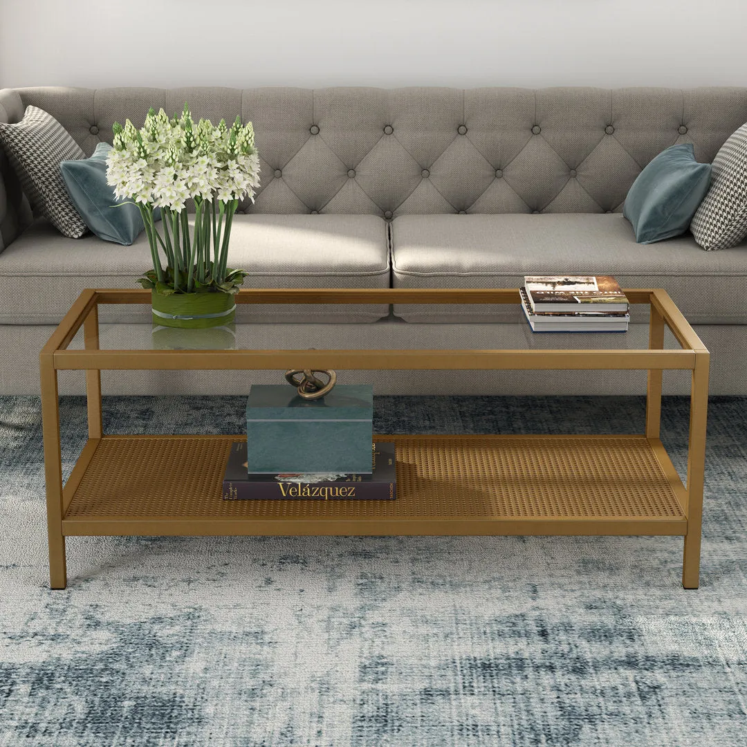 Chiang 4 Legs Coffee Table with Storage Zipcode Design™ Table Base Color: Gold Size: 17" H x 45" L x 20" W
