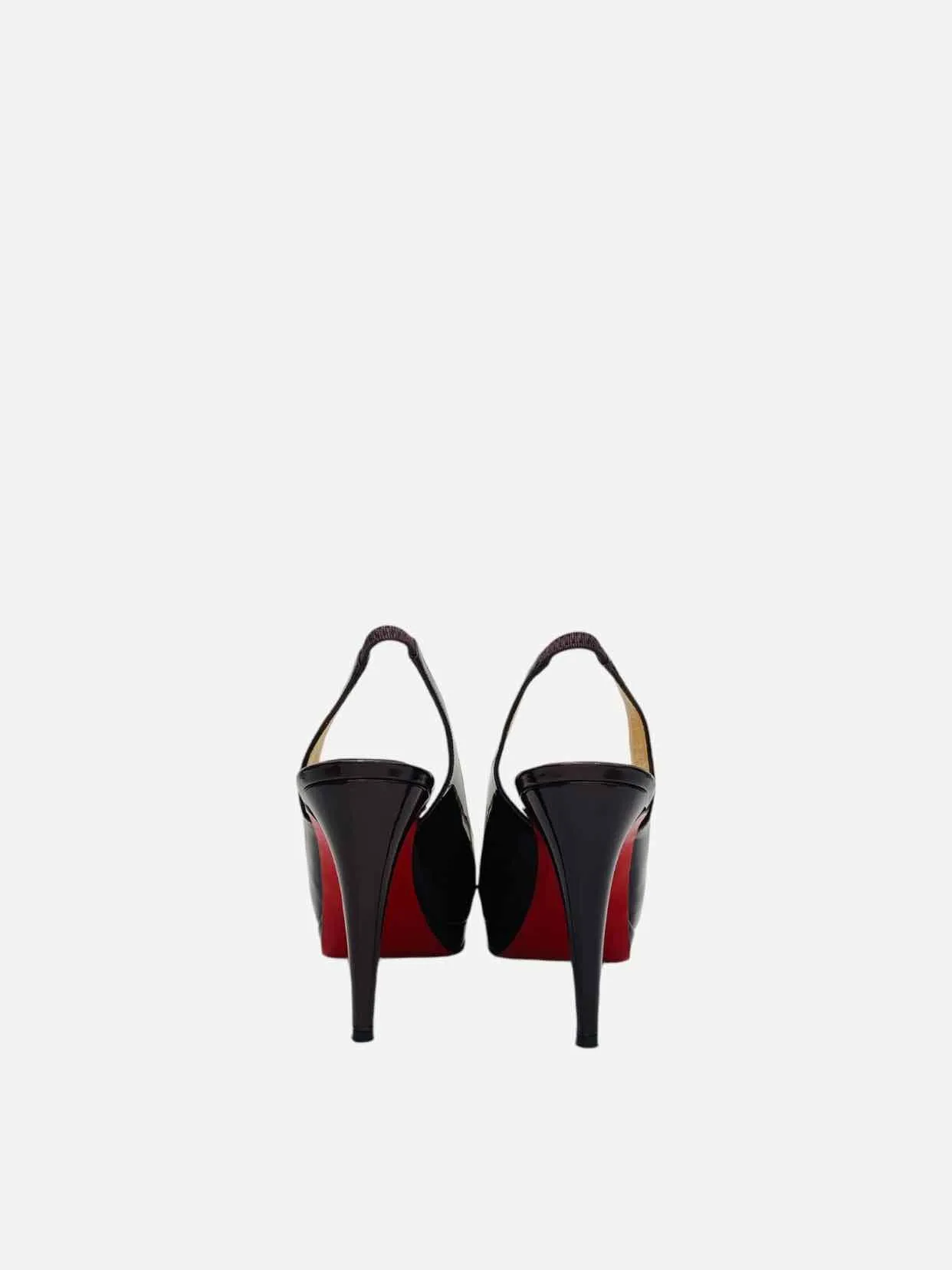 CHRISTIAN LOUBOUTIN Open Toe Burgundy Slingbacks 38.5