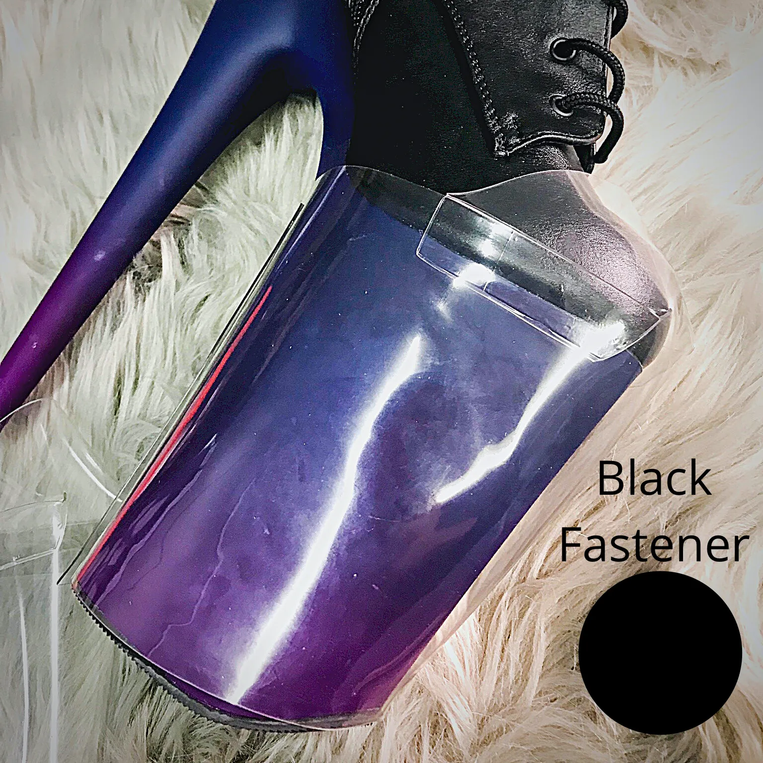 Clear Boot Cover Shoe Protectors - Black Fastener