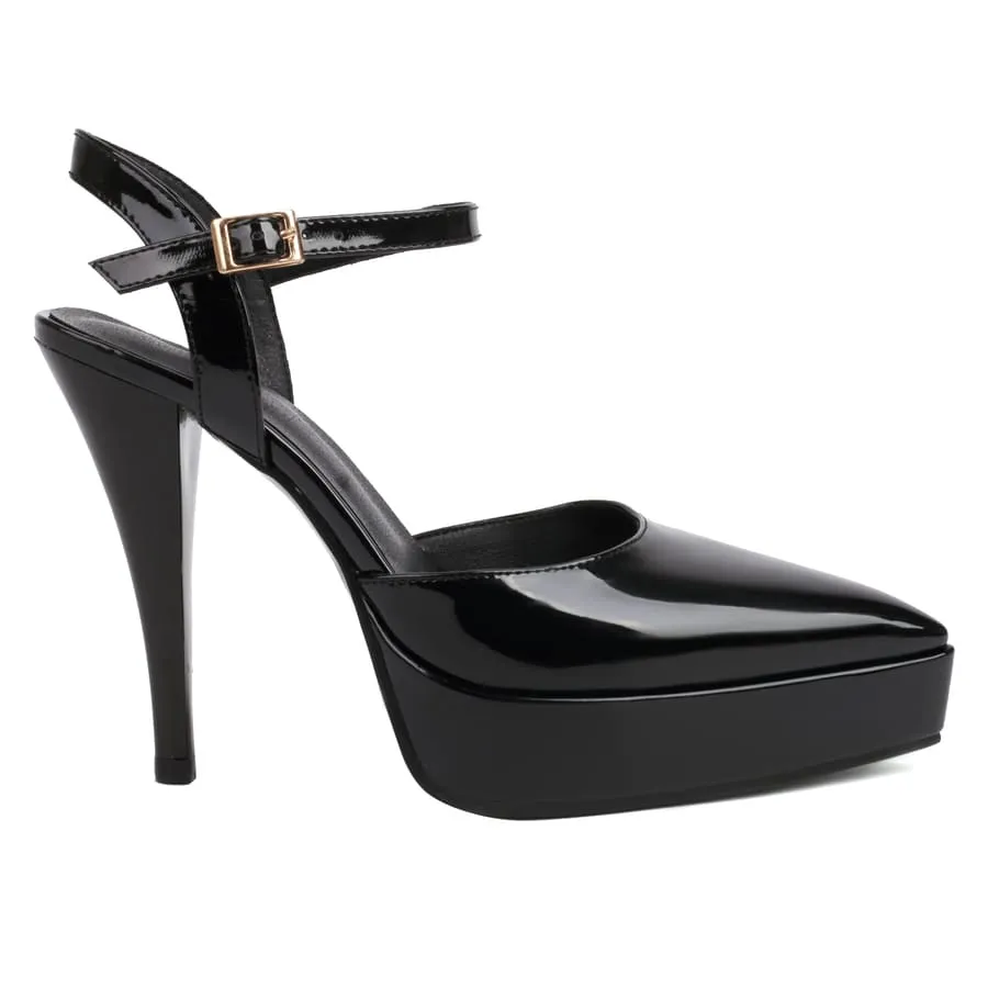 Closed Toe Pencil Heel Hallow Out Slingbacks