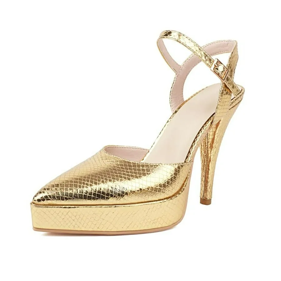 Closed Toe Pencil Heel Hallow Out Slingbacks
