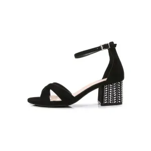 Cross Ankle Strappy Chunky Heel Sandal