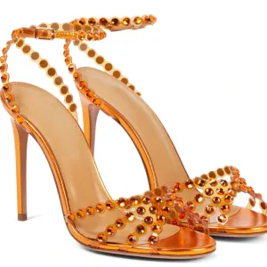 Crystal Bling Colored Rhinestone Sandals Stiletto Heels Shoes