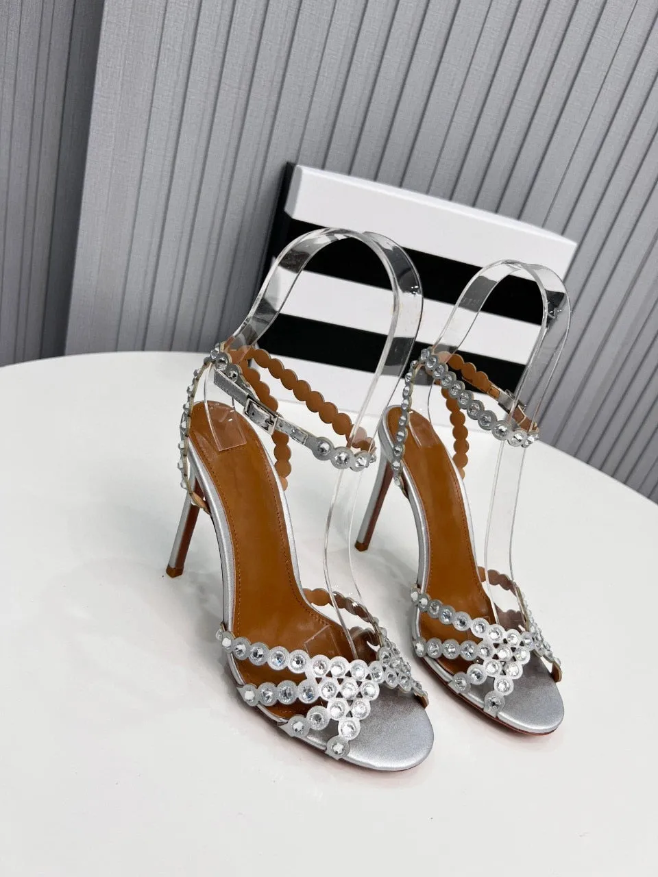 Crystal Bling Colored Rhinestone Sandals Stiletto Heels Shoes