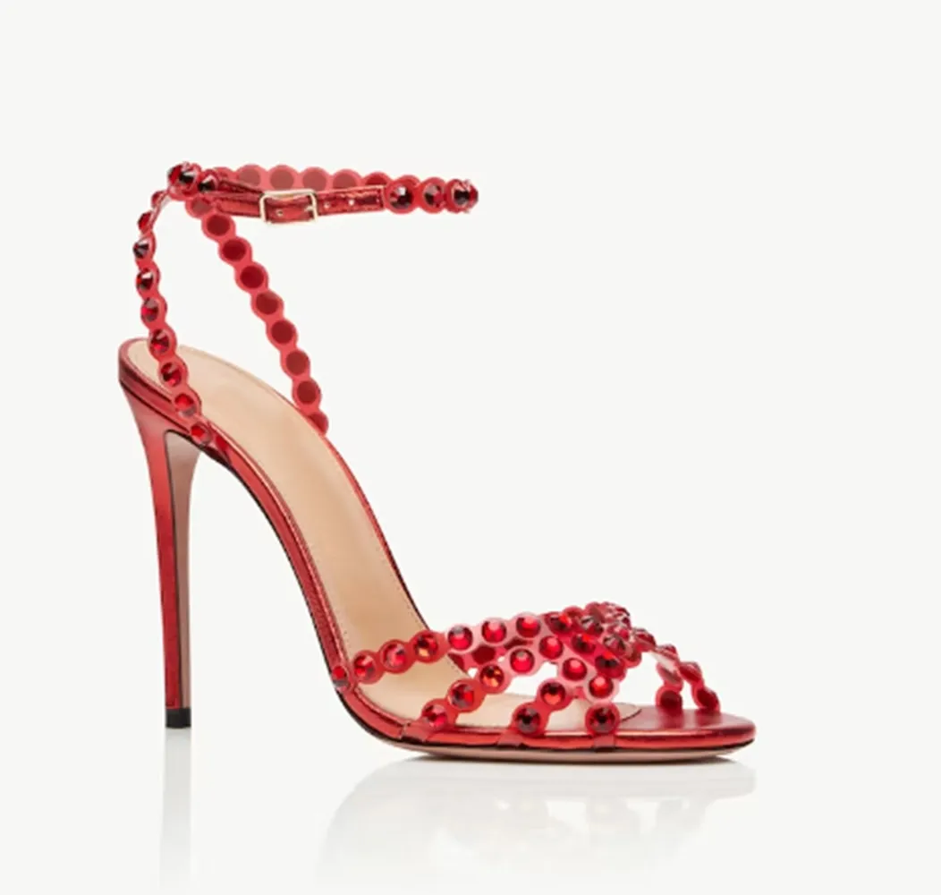 Crystal Bling Colored Rhinestone Sandals Stiletto Heels Shoes