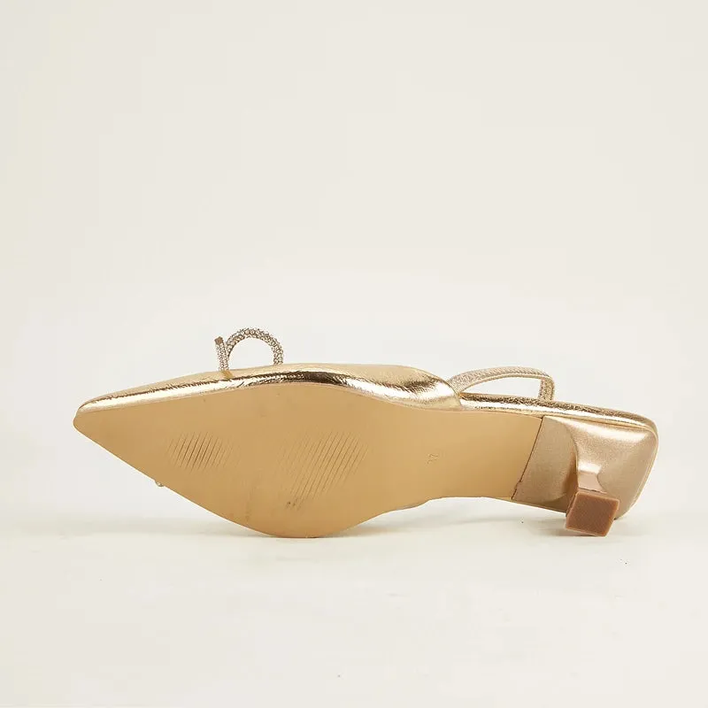 Crystal Bowknot Low Heel Women Pumps