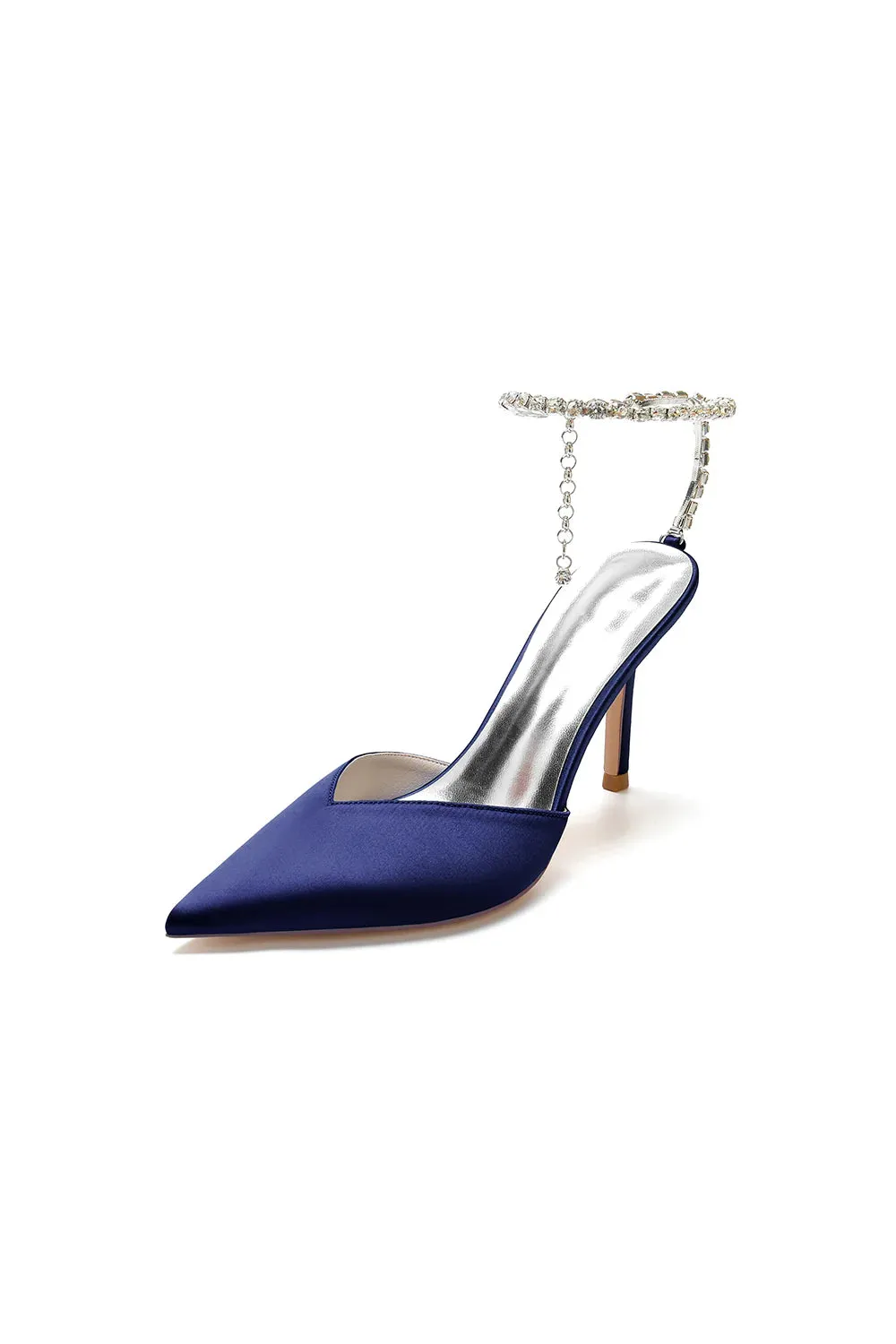Crystal Strap Pointed Toe High Heels