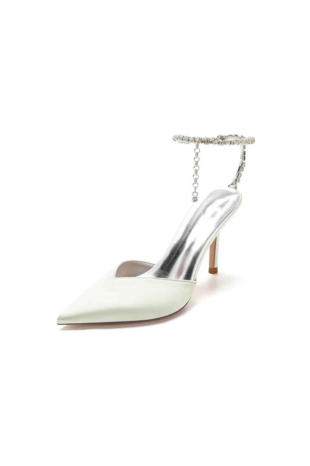 Crystal Strap Pointed Toe High Heels