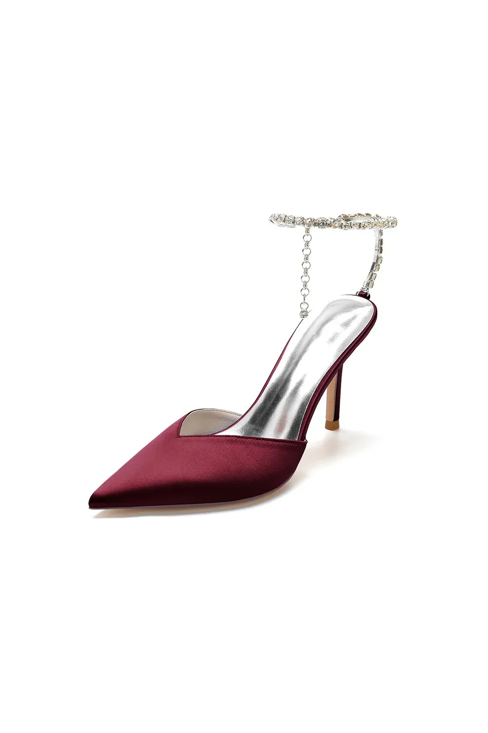 Crystal Strap Pointed Toe High Heels