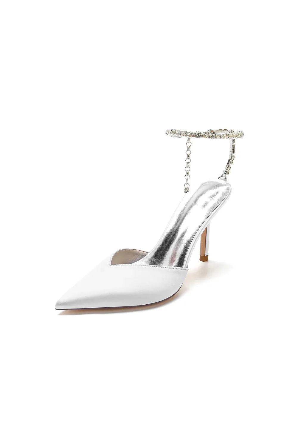 Crystal Strap Pointed Toe High Heels