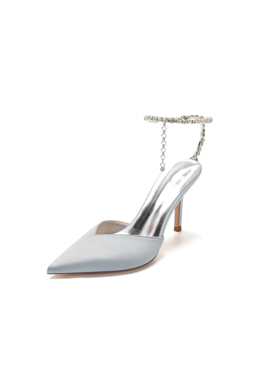 Crystal Strap Pointed Toe High Heels