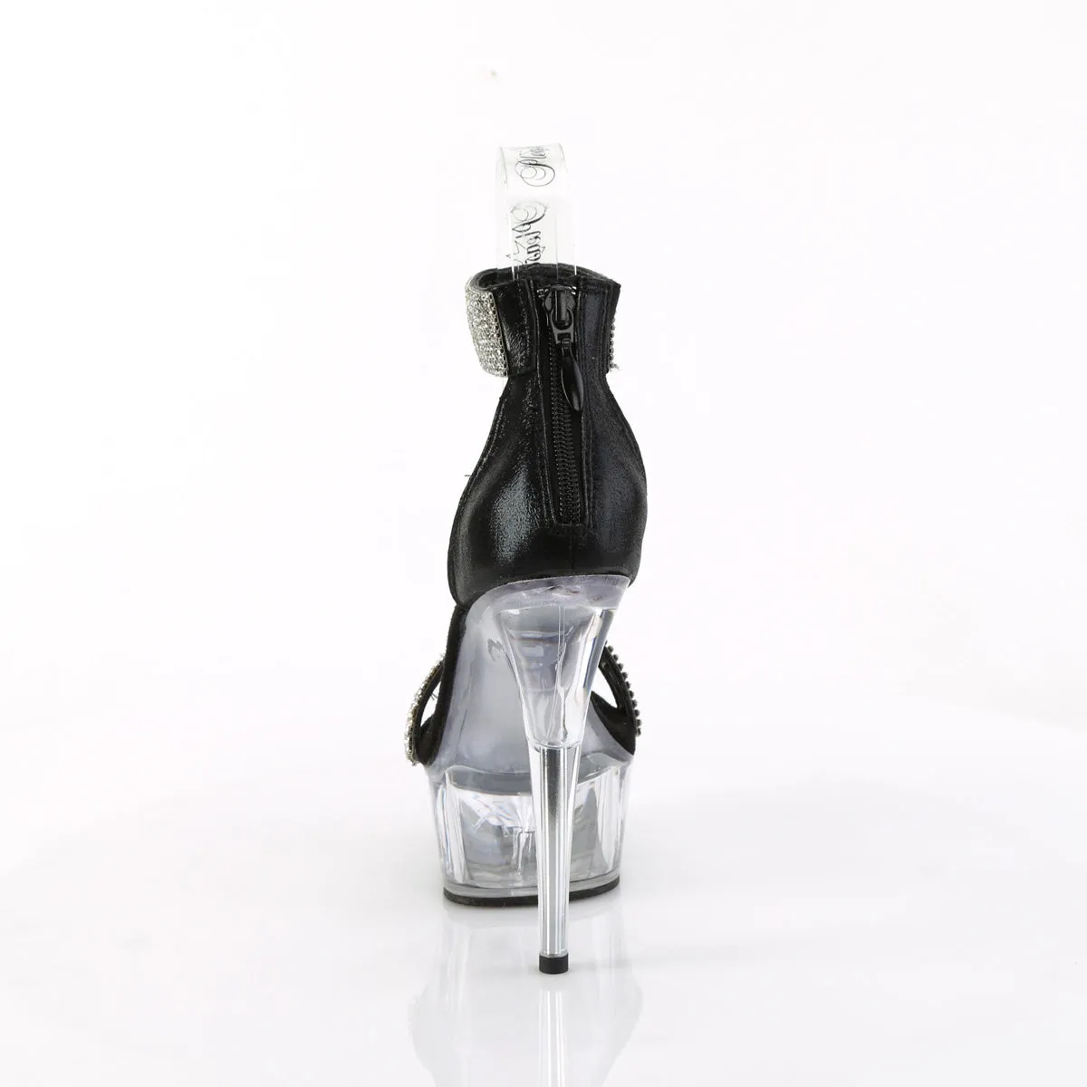 DELIGHT-641  Black Shimmery Fabric/Clear