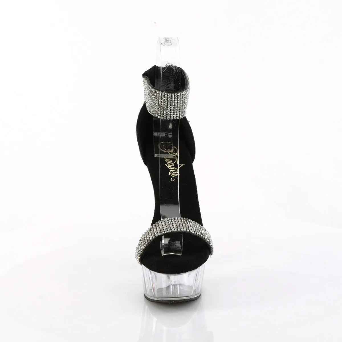 DELIGHT-641  Black Shimmery Fabric/Clear
