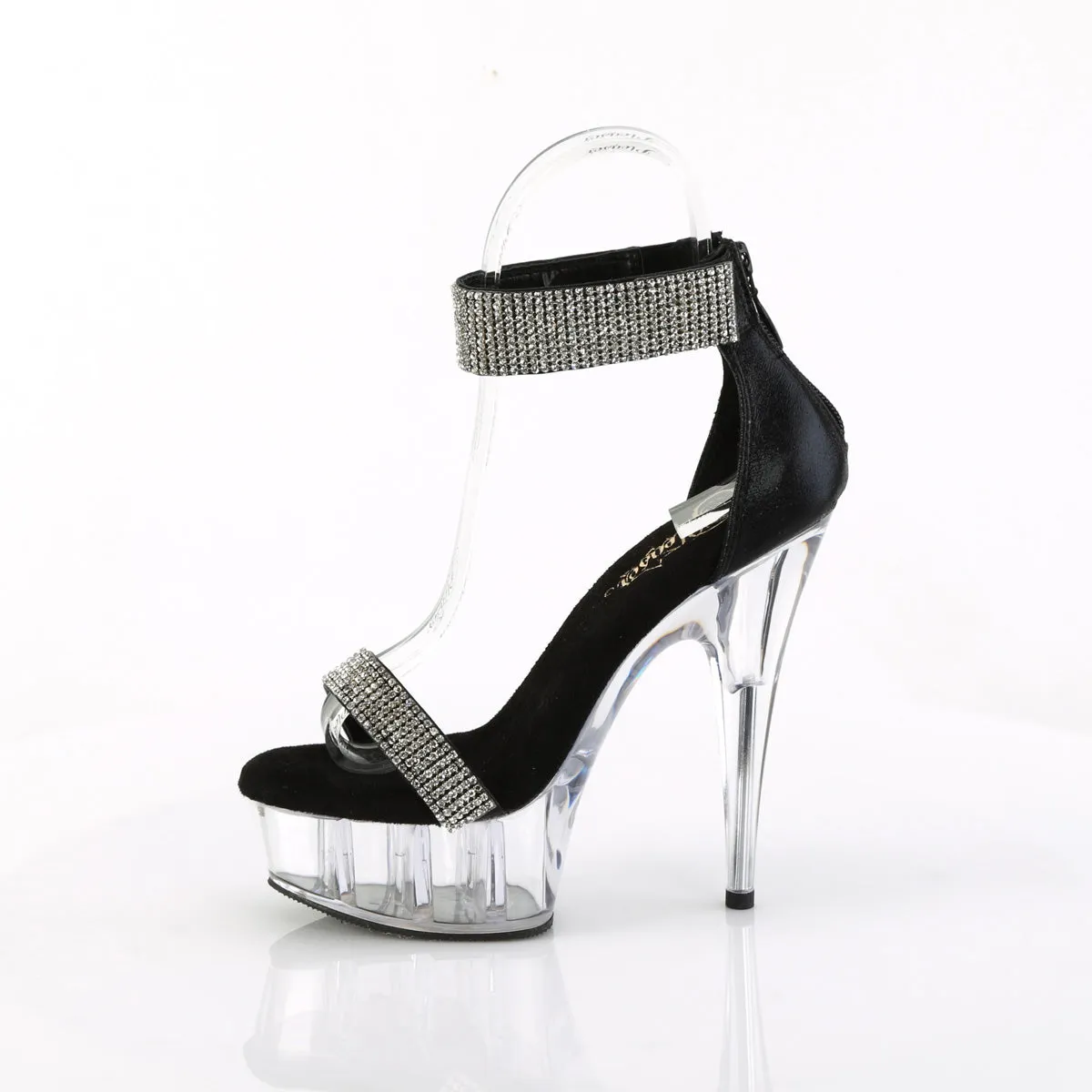 DELIGHT-641  Black Shimmery Fabric/Clear