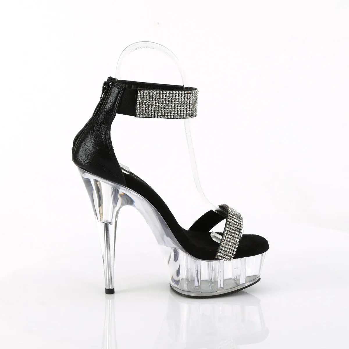 DELIGHT-641  Black Shimmery Fabric/Clear