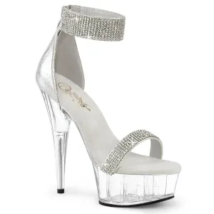 DELIGHT-641  Silver Shimmery Fabric/Clear