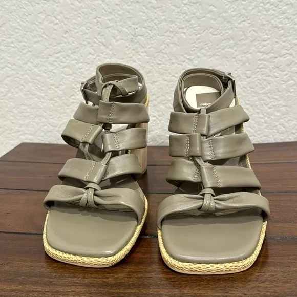 Dolce Vita Olema Olive Leather Heels Size 9