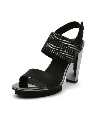 Dual-Strap Leather Slingback Sandal - Black