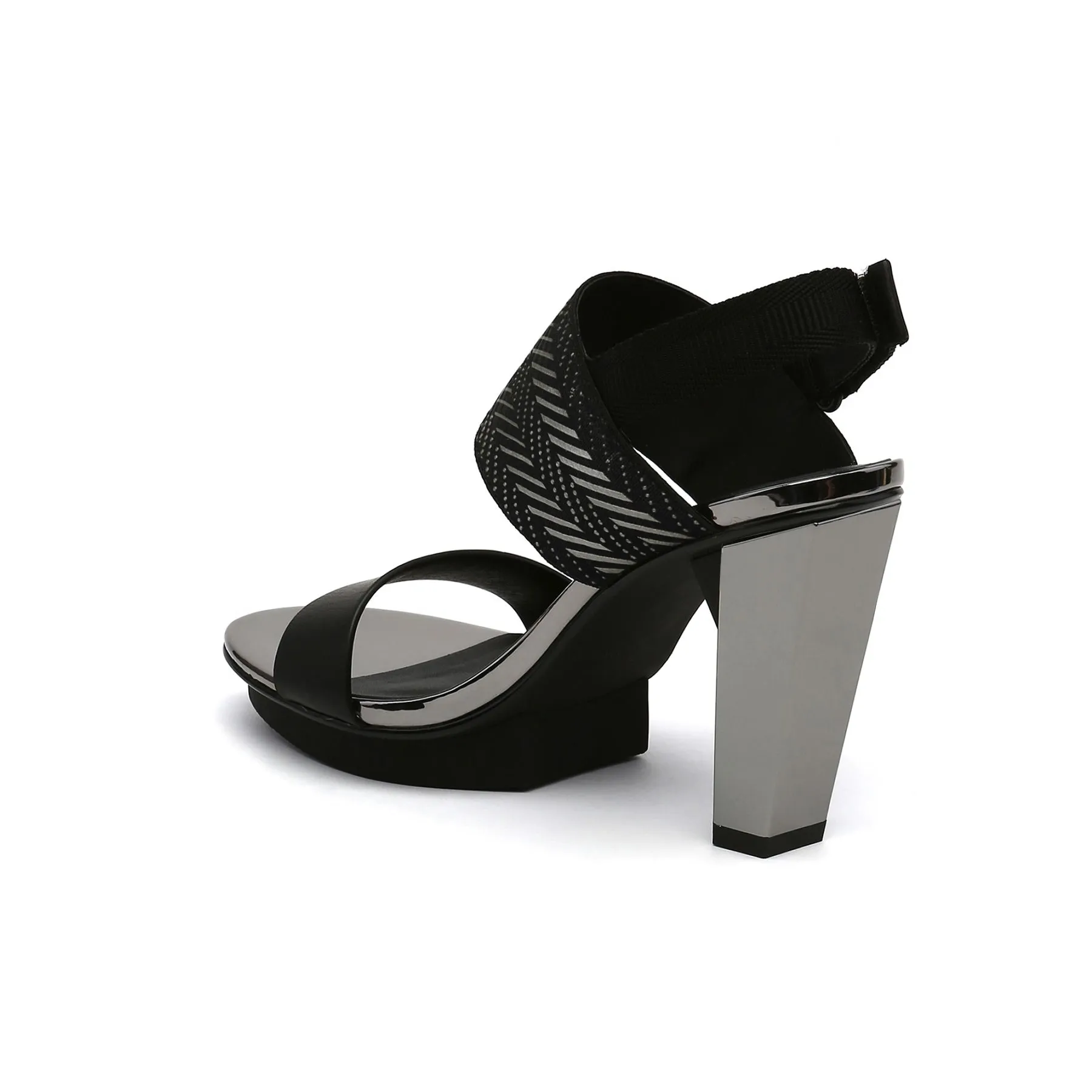 Dual-Strap Leather Slingback Sandal - Black