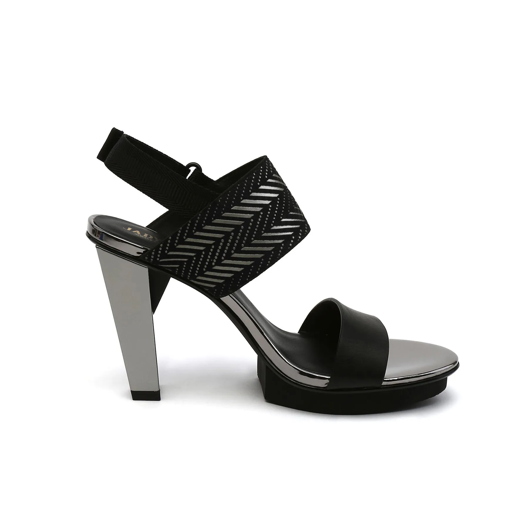 Dual-Strap Leather Slingback Sandal - Black