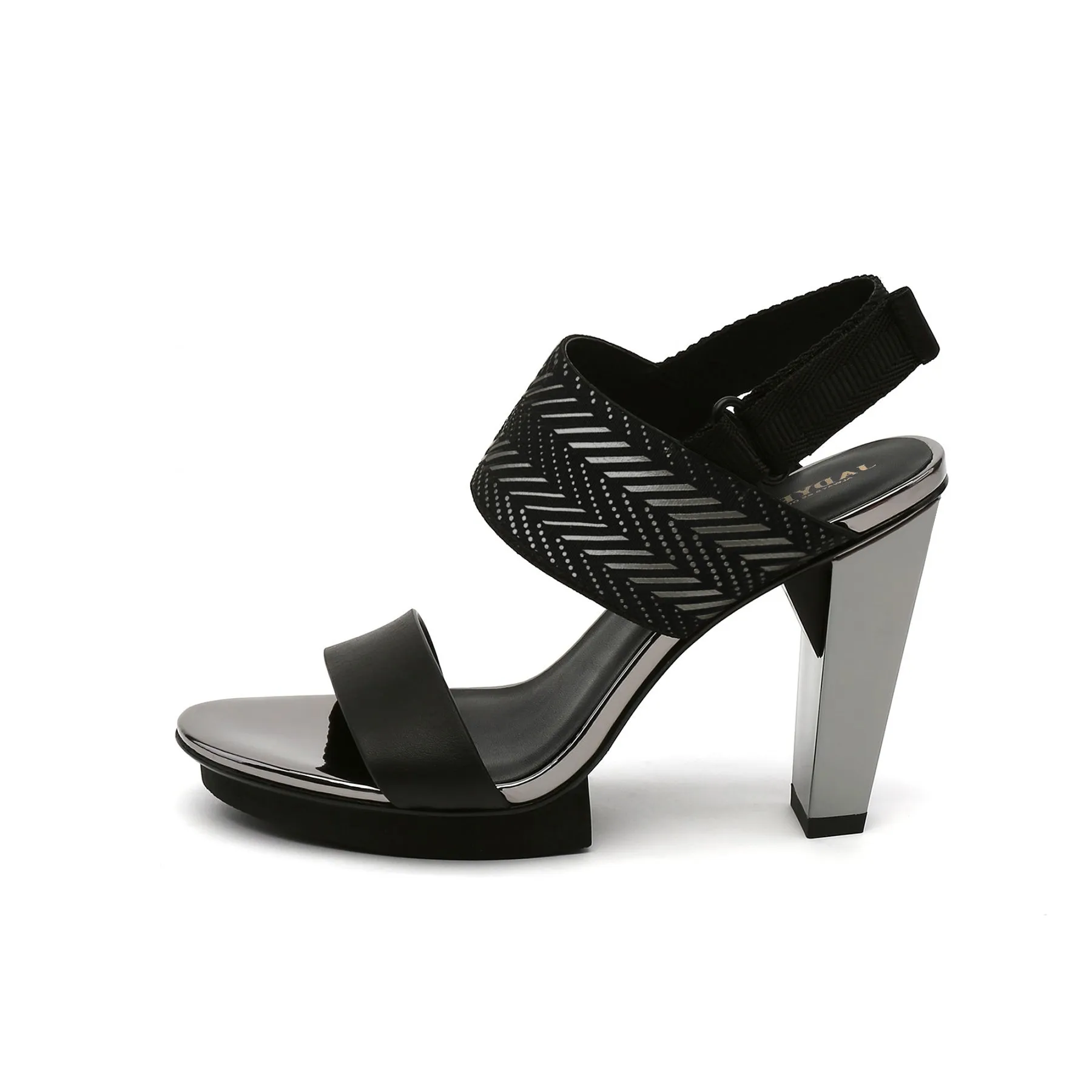 Dual-Strap Leather Slingback Sandal - Black