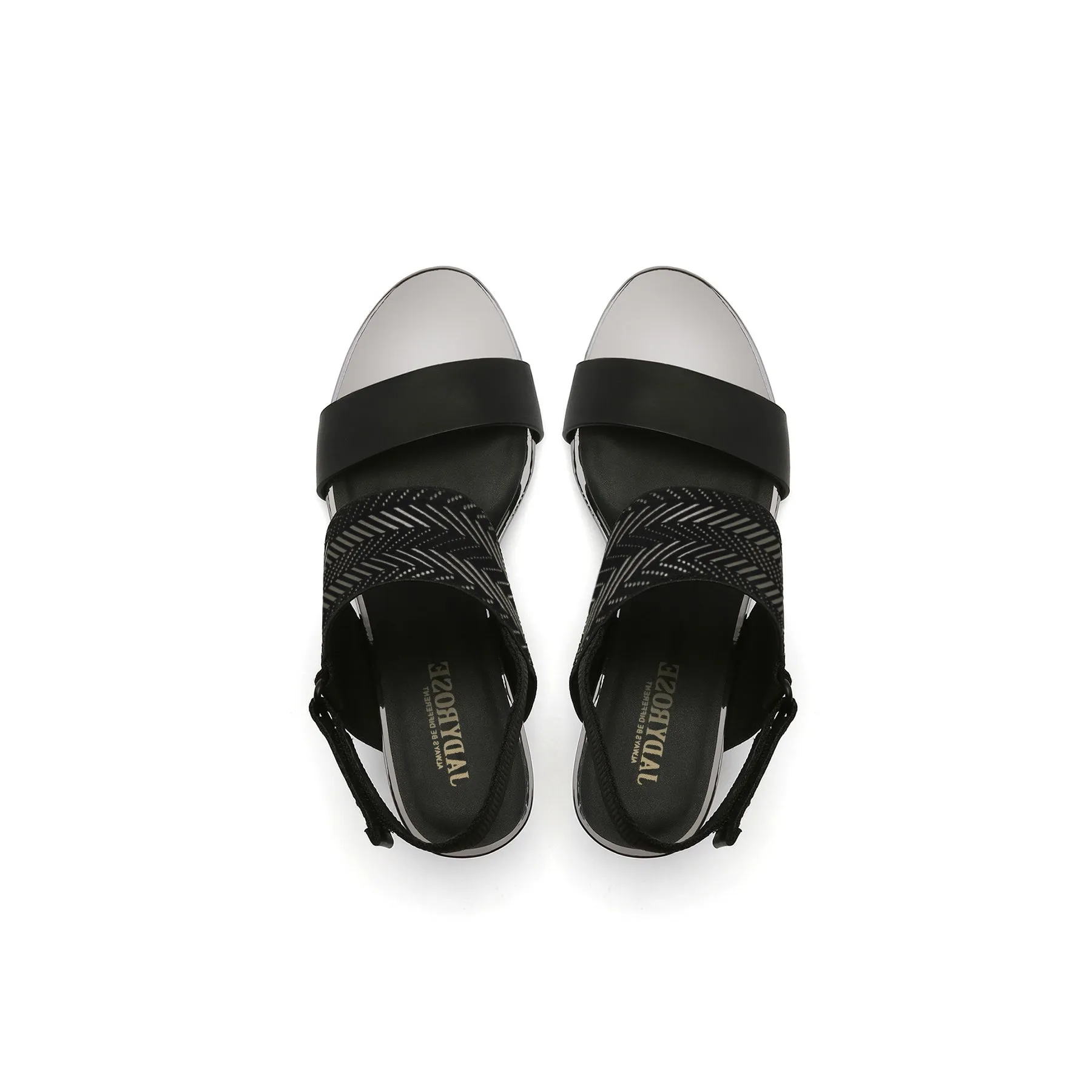 Dual-Strap Leather Slingback Sandal - Black