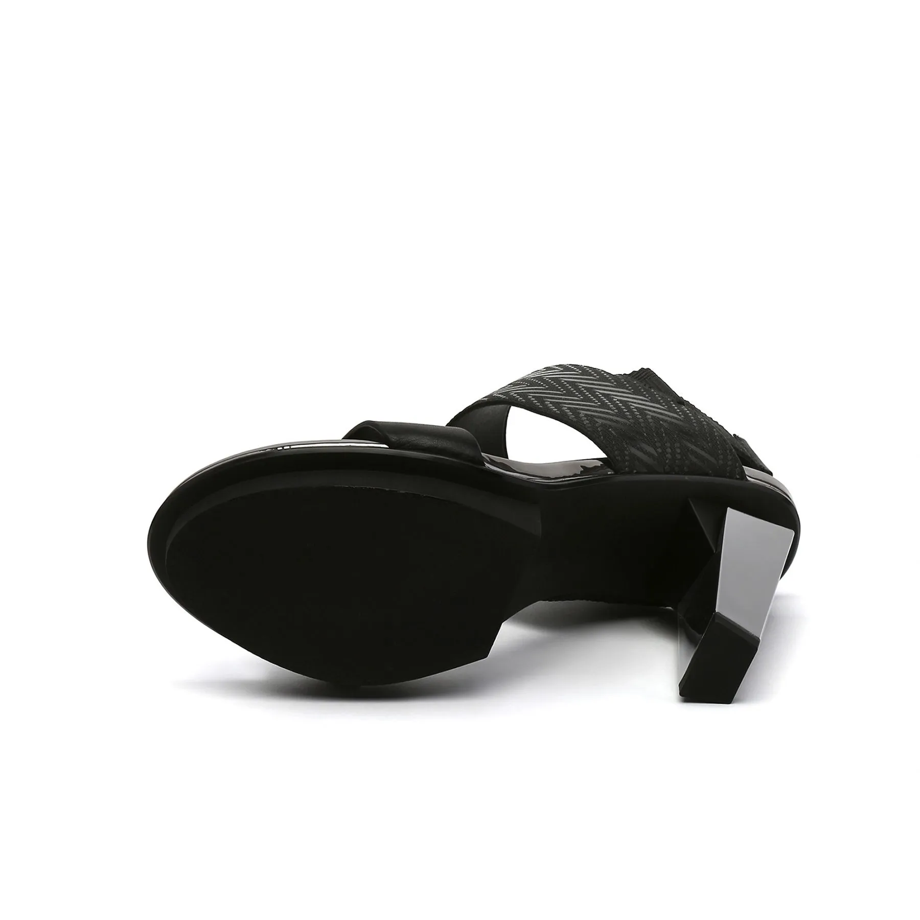 Dual-Strap Leather Slingback Sandal - Black