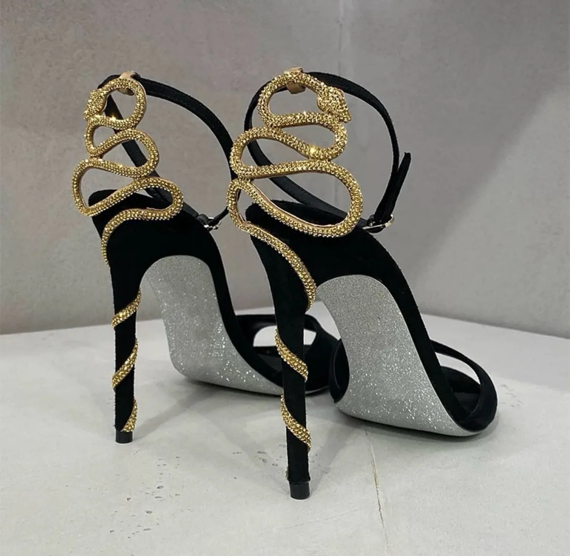 Elara Snake Spiral Heels