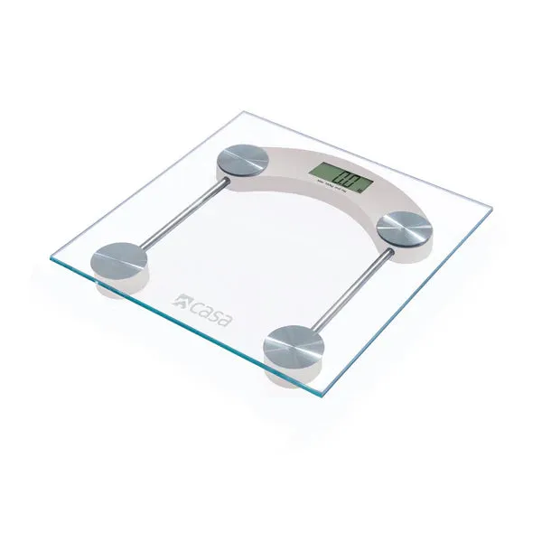 ELECTRONIC BATHROOM BODY WEIGHT GLASS SCALE – SQUARE - WHITE