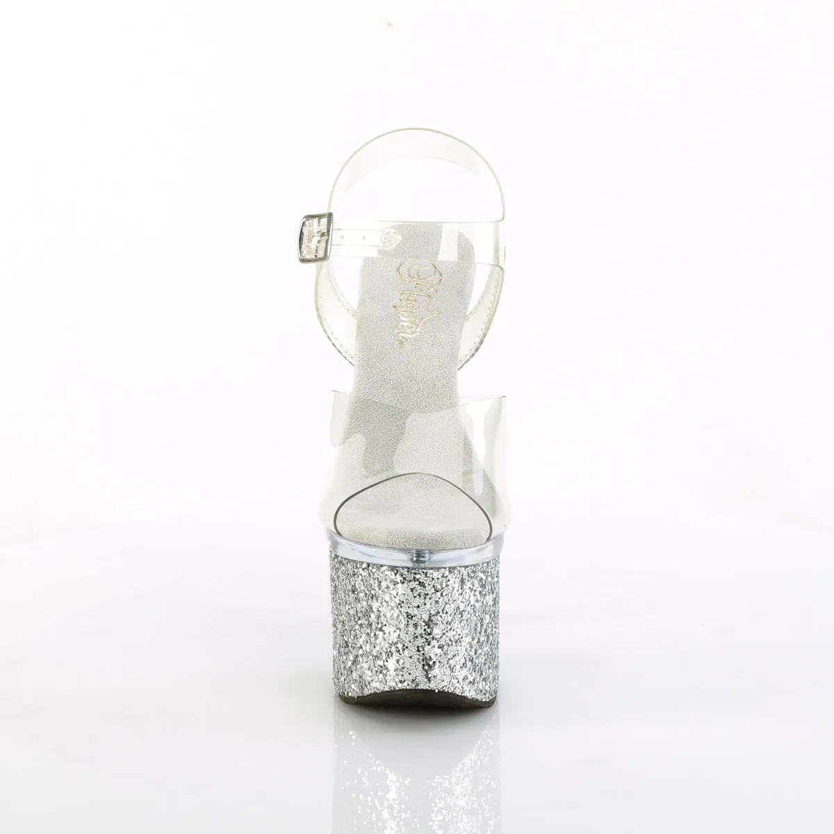 ESTEEM-708LG  Clear/Clear-Silver Glitter