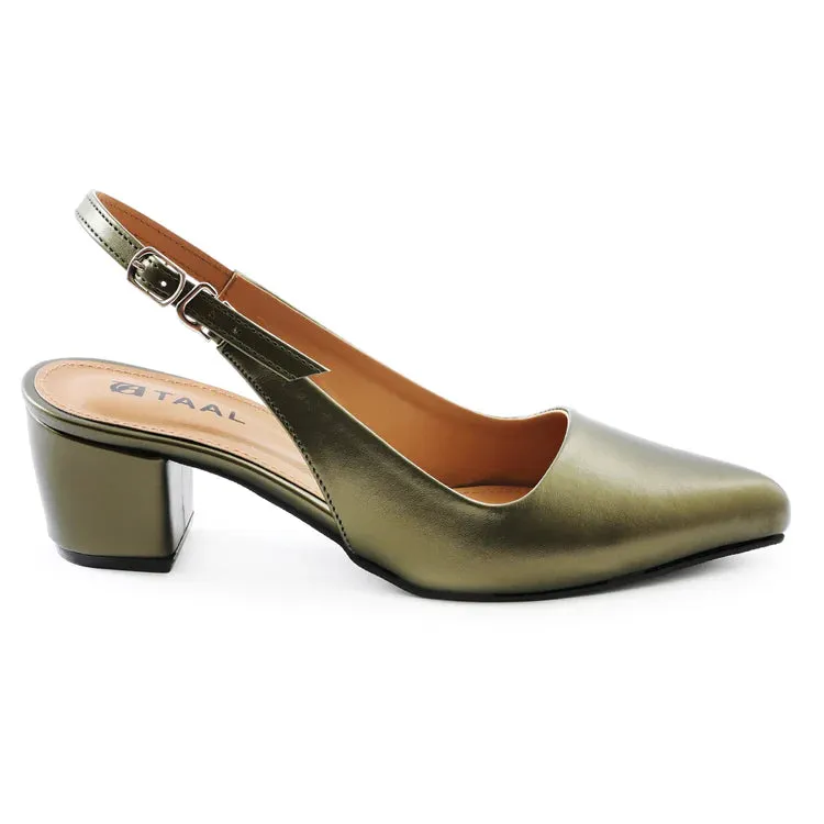 Estrela Heeled Slingbacks Green