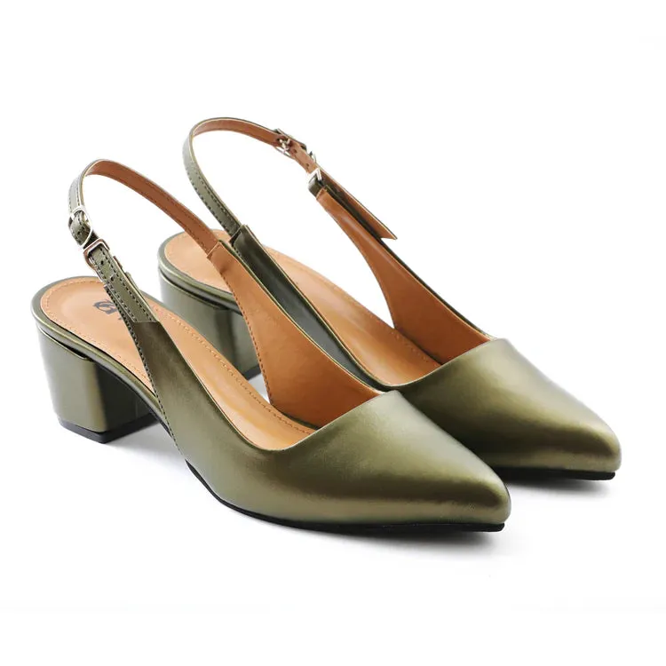Estrela Heeled Slingbacks Green