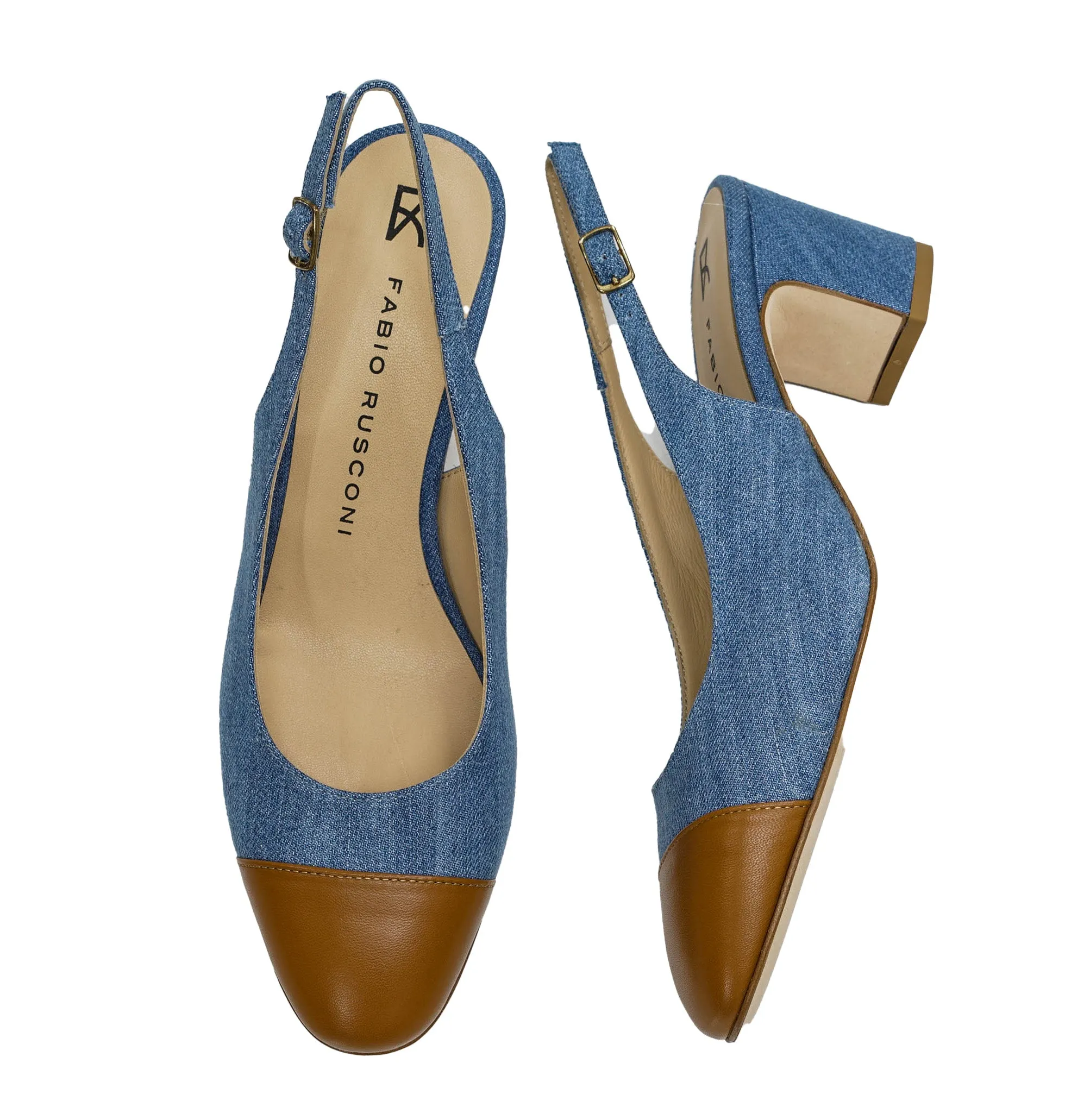 Fabio Rusconi Women’s Tan & Jean Slingback IDLA 30% OFF